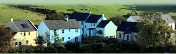 View of cottages in Northern Ireland